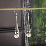 Vintage Pearl Talisman Drop Earrings
