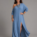 Jenna | One-Shoulder Side-Slit Midi Dress