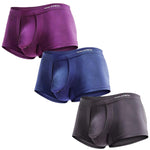 3 Pack Men's Double Pouch Underwear Separate Pouch Modal Trunks