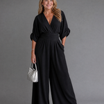 Carmen | Draped V-Neck Wide-Leg Jumpsuit