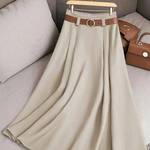 Mariah | Solid Color High Waist a-Line Casual Skirt
