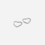 Mini Heart Hoops Silver