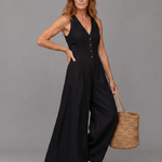 Brooke | Button-Front Wide-Leg Jumpsuit