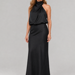 Natalie | Draped Neck Midi Dress