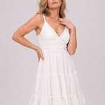 Rosium | Spaghetti Strap Lace Bodice Knee Length Dress
