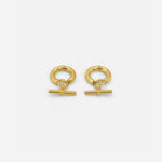 Elegant T Bar Gold Hoops