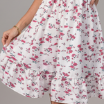 Rosabelle | Spaghetti Strap Floral Print Knee Length Dress