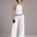 Tessa | Contrast-Trim Wide-Leg Jumpsuit
