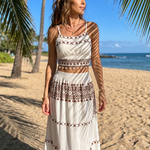 Silon | Spaghetti Strap Embroidered Detail Midi Dress