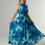 Jayla | Gathered Halter Midi Dress