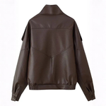 EMMA™ – Trendy Lychee Pattern Leather Jacket
