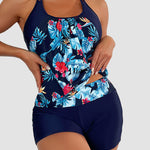 Tankini Swimsuits Tummy Control Two Piece Blouson Bathing Suit