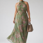 Emma | Gathered Halter Midi Dress