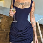 CRISELDA™ - Sexy Fishbone Bodycon Ruched Mini Corset Party Dress