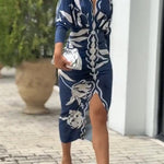Eva | Sun Escape Unique Print Dolman Midi Dress