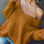 TELIKA™ - Comfy Drop Shoulder Long Sleeve Sweater