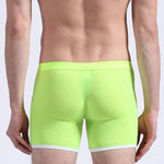 3 Pack Men's Long Leg Boxer Briefs Made of Ultra-Thin Ice Silk with Anti-Wear Elastic