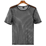 Men's Fishnet Hollow Out Breathable High Elastic Activewear Tops