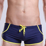 Men's Breathable Boxer Drawstring Swimming Trunks
