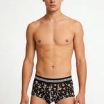3 Pack Men's Floral Print U-Pouch Slim-Fit Breathable Cotton Trunks