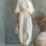 Lisa | Soft Off-Shoulder Top and Tapered Pants Set