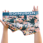 4 Pack Men's Breathable Printed Comfy Waistband Stretch Trunks
