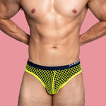 3 Pack Men's Low-Waist Sexy Big Mesh Breathable Transparent Sports Briefs