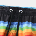 Men Colorblock Stripe Shorts Drawstring Shorts