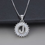 White Gold Initial Letter Zirconia Necklace