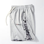 Mens Pattern Patchwork Elastic Active Athletic Shorts