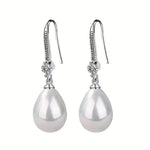 Teardrop Pearl Crystal Drop Earrings