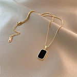Onyx Gold Clavicle Necklace