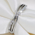 White Gold Zirconia Commuter Ring