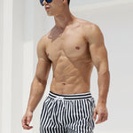 Mens Quick Dry Striped Print Surf Board Short