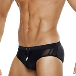 Men Sexy Sheer Patchwork Swim Briefs