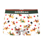 2 Pack Men's Seamless Comfort Playful Style Prints Breathable Trunks