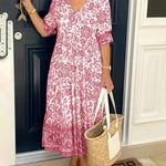 Ellie | Graceful V-Neck Floral Dress