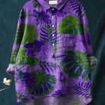 Isaline | Women’s Tropical Leaf Print Casual Shirt