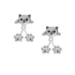 Cat Head Paw Drop Earrings