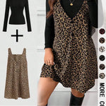 CRESSIDA™ – High Neck Top & Leopard Strap Skirt Two-Piece Set