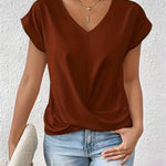 BELLA | Classic Twist Detail V-Neck Top