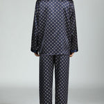 Men's Print Sleepwear Silk Satin Pajamas Set