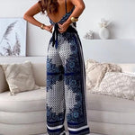 Helen | Vacation Ready Stylish Lace-Up Vest & Pants Two-Piece Set Dress