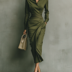 Natalie | Green Cotton Blended Maxi Dress
