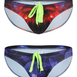 Men’s Sexy Low-rise Print Briefs With Drawstring