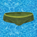Men's Supportive Fit Anti-Odor Glazed Solid Color Low-Rise Swim Trunks