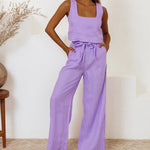 Cara | Minimalist Top Set and Wide Leg Pants