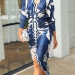 Eva | Sun Escape Unique Print Dolman Midi Dress