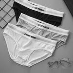 2-Pack Men's Threaded Design Breathable Comfort Low-Rise Thin U-convex Briefs