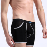 3 Pack Men's Long Leg Boxer Briefs Made of Ultra-Thin Ice Silk with Anti-Wear Elastic